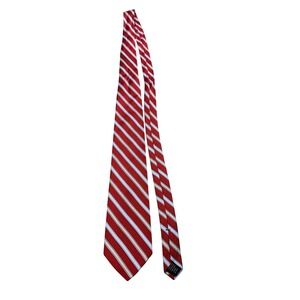 Brooks Brothers Tie Mens Red Blue Stripe‎ Silk Woven England Made USA Classic